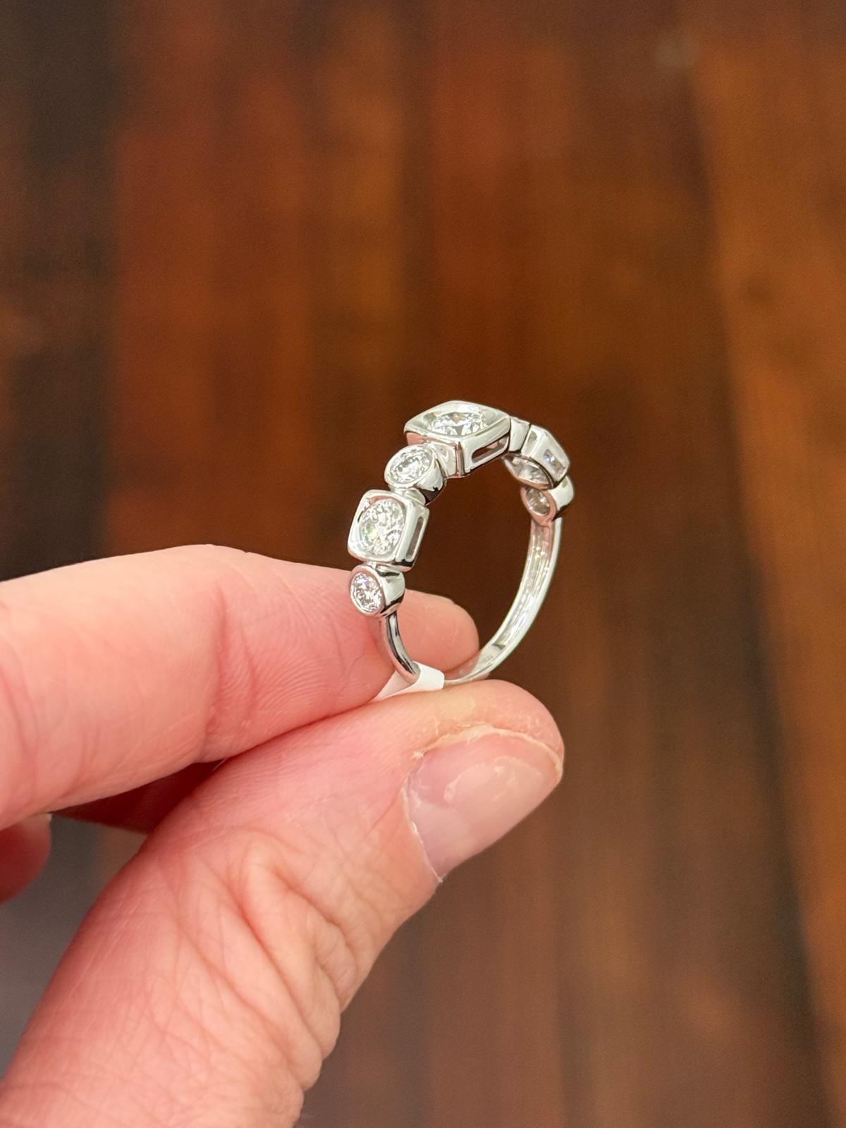 White Gold 1.08ct Round Lab Diamond Band