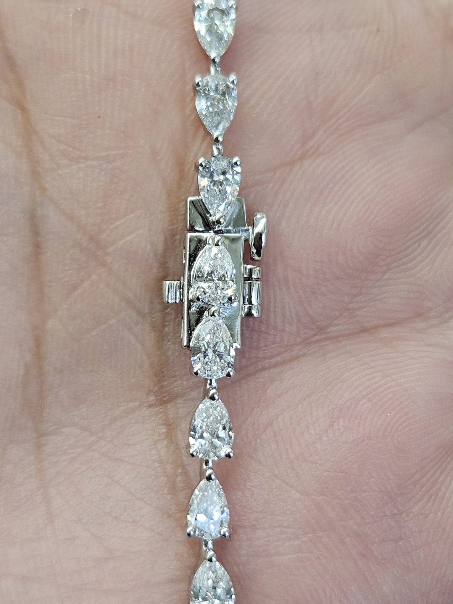 White Gold Pear Shaped Lab Diamond Necklace