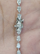 White Gold Pear Shaped Lab Diamond Necklace