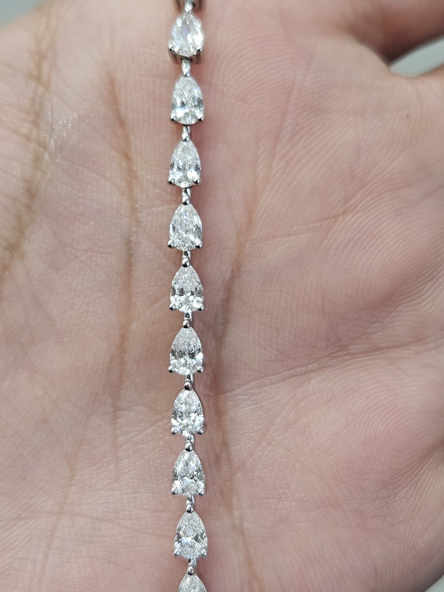 White Gold Pear Shaped Lab Diamond Necklace