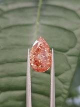 IGI 3.57CT PEAR FANCY VIVID PINK VS1