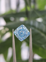 IGI 3.06CT SQUARE CUSHION FANCY VIVID BLUE VS1