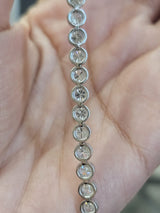 5.47cttw White Gold Bezel set Lab Diamond 6.75" Tennis Bracelet