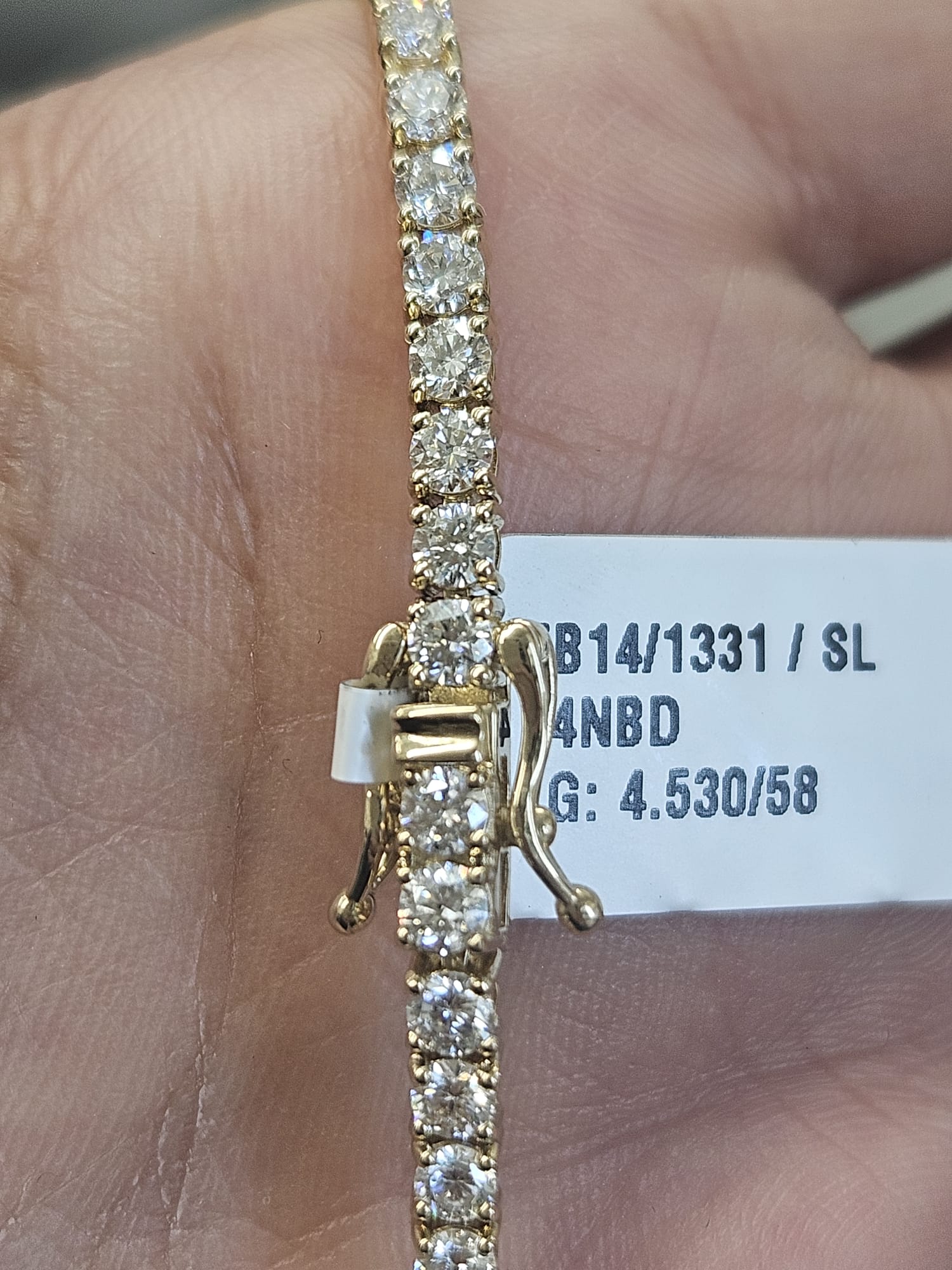 4.53cttw Yellow Gold Lab Diamond 7" Tennis Bracelet