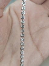 3.99cttw White Gold 3 prong Lab Diamond 7" Tennis Bracelet
