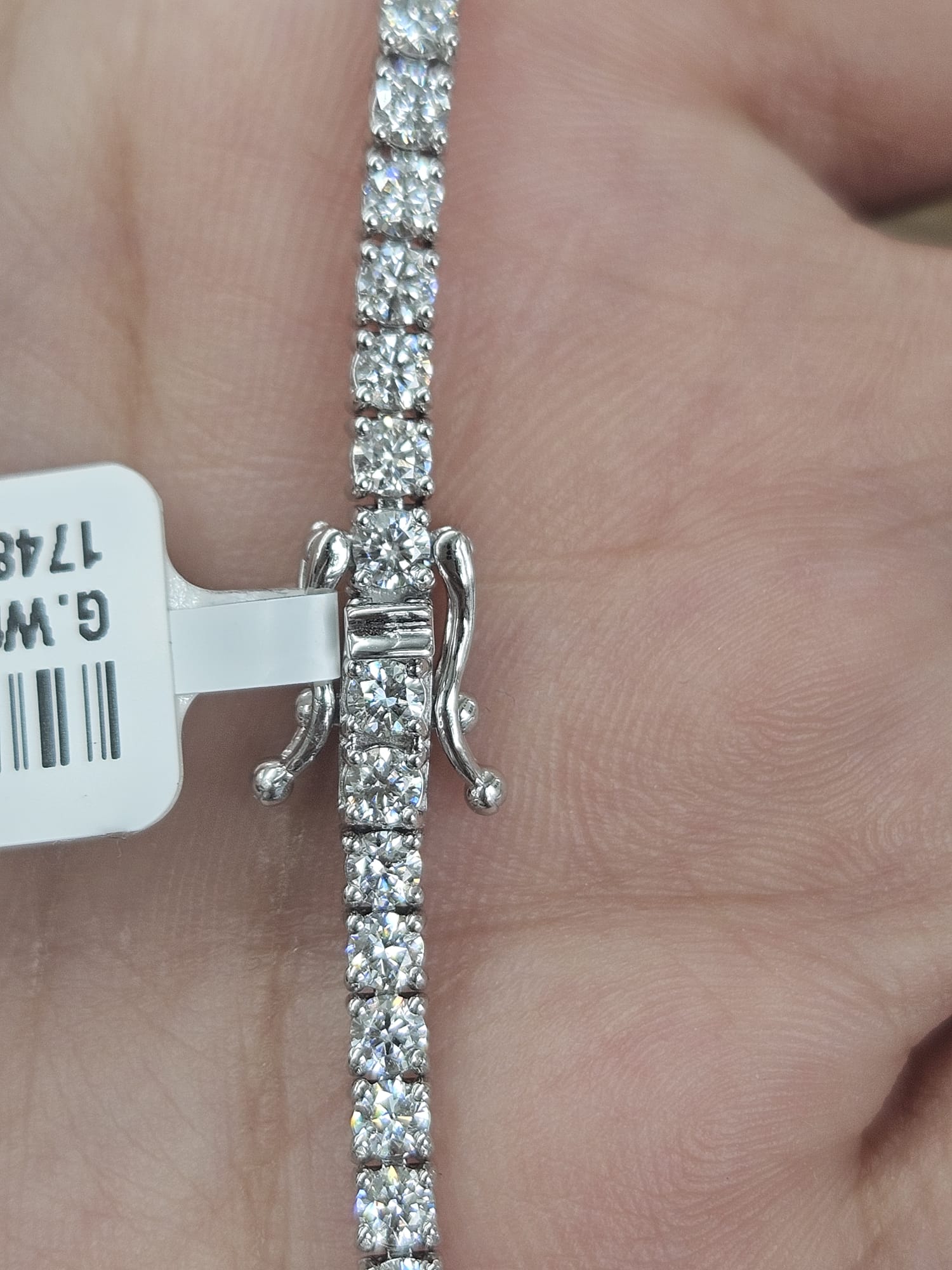 4.04cttw White Gold Lab Diamond 7" Tennis Bracelet