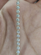 4.34cttw Yellow Gold 3 prongs Lab Diamond 7" Tennis Bracelet
