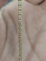 4.34cttw Yellow Gold 3 prongs Lab Diamond 7" Tennis Bracelet