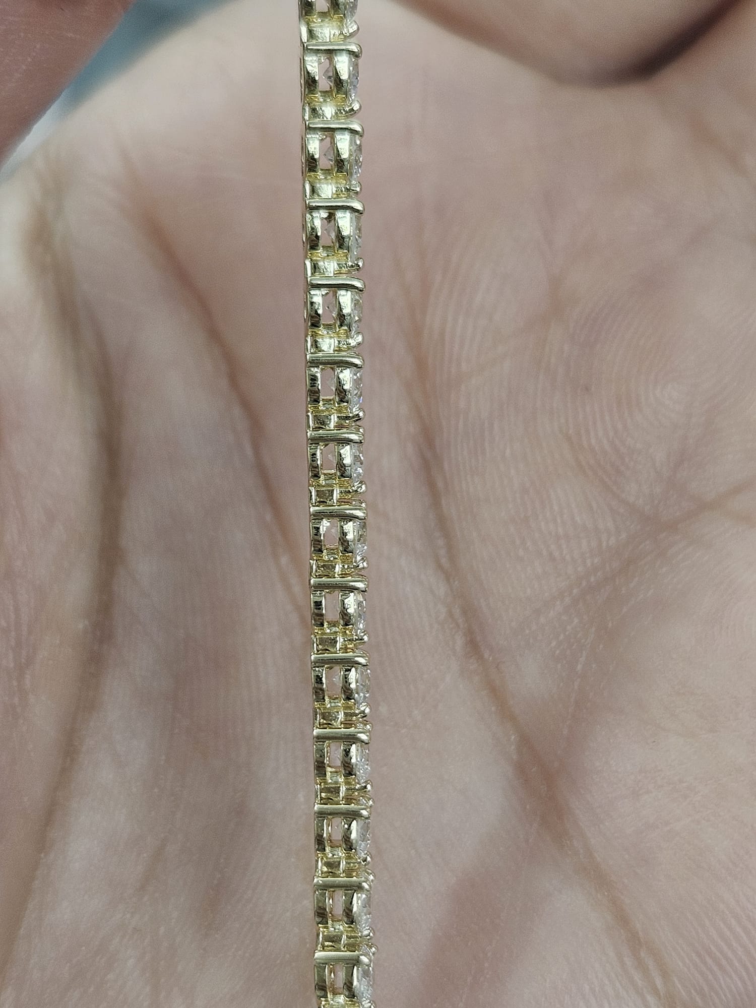 4.34cttw Yellow Gold 3 prongs Lab Diamond 7" Tennis Bracelet