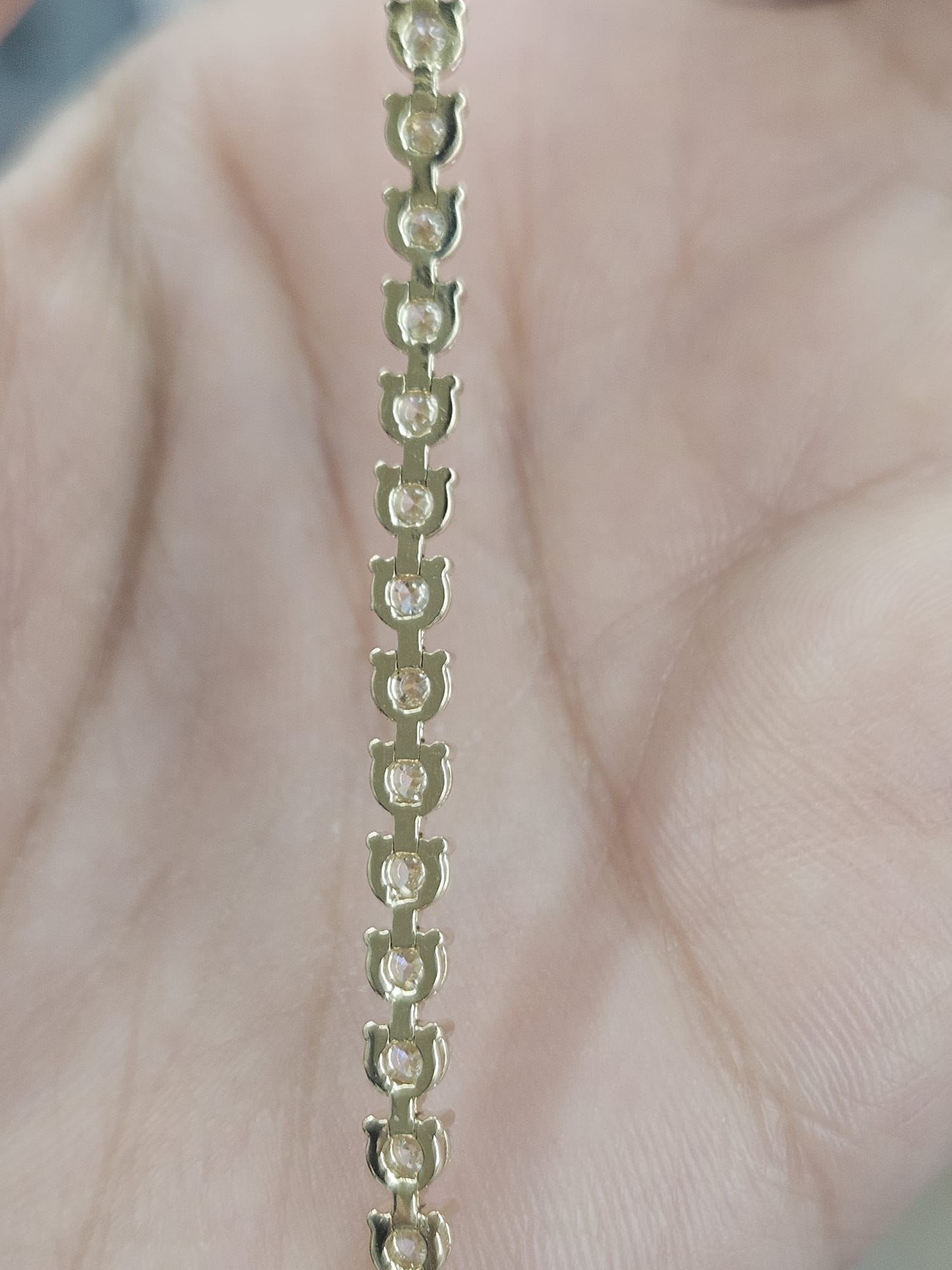 4.34cttw Yellow Gold 3 prongs Lab Diamond 7" Tennis Bracelet