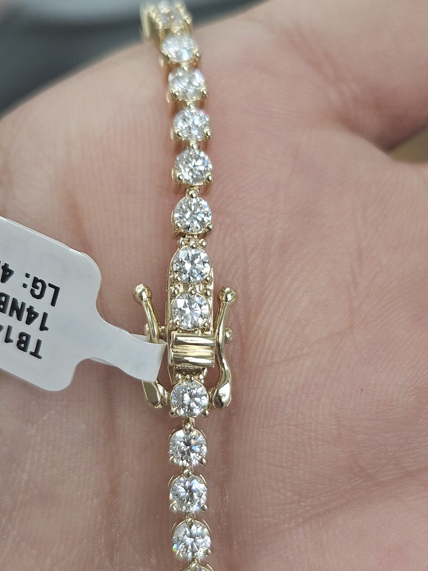 4.34cttw Yellow Gold 3 prongs Lab Diamond 7" Tennis Bracelet