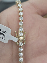 4.34cttw Yellow Gold 3 prongs Lab Diamond 7" Tennis Bracelet