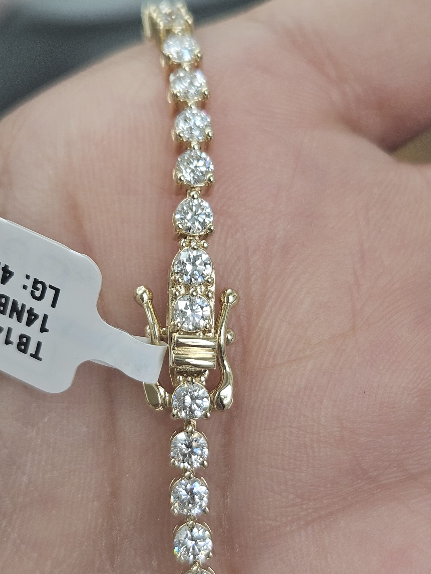 4.34cttw Yellow Gold 3 prongs Lab Diamond 7" Tennis Bracelet