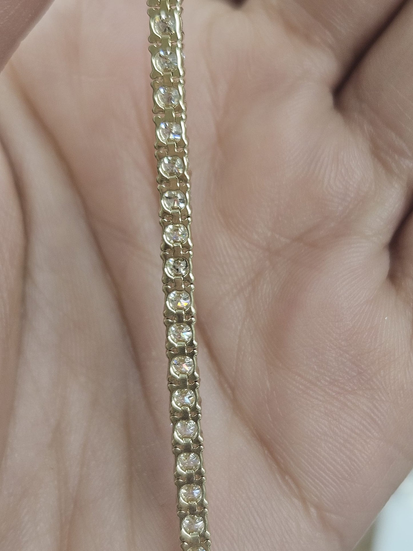 4.54cttw Yellow Gold Lab Diamond 7" Tennis Bracelet