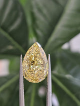 IGI 5.07CT PEAR FANCY VIVID YELLOW VS1