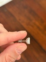 White Gold Bezel Set Emerald Lab Diamond Studs