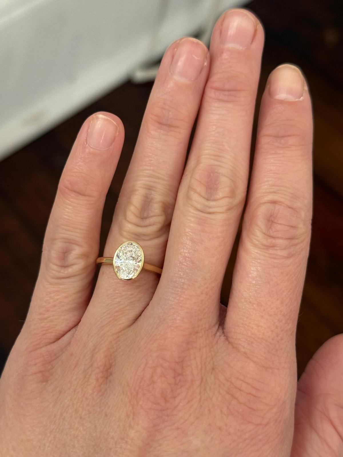 Yellow Gold Oval Lab Diamond Ring