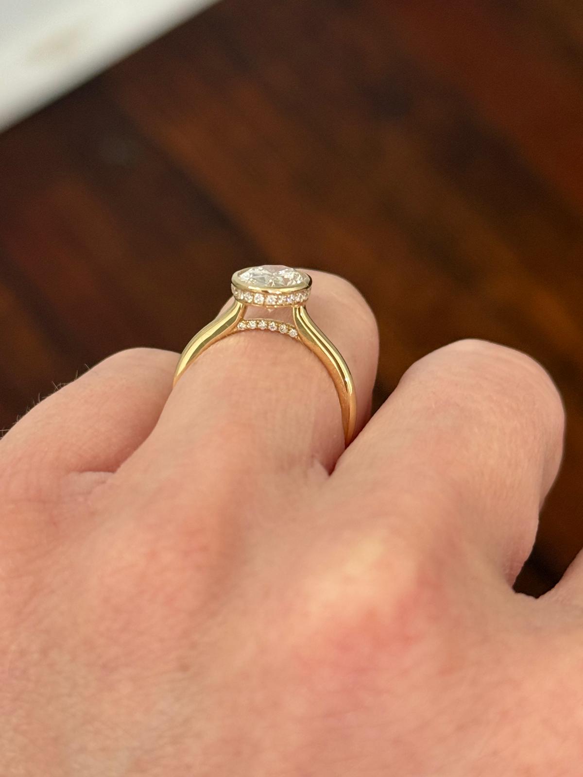 Yellow Gold Oval Lab Diamond Ring