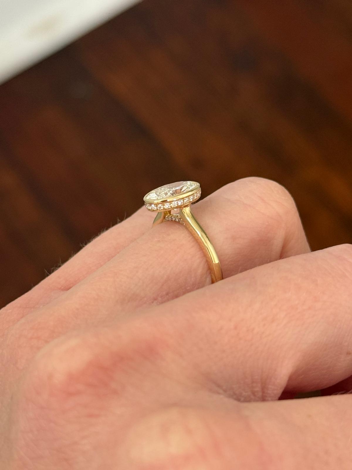 Yellow Gold Oval Lab Diamond Ring