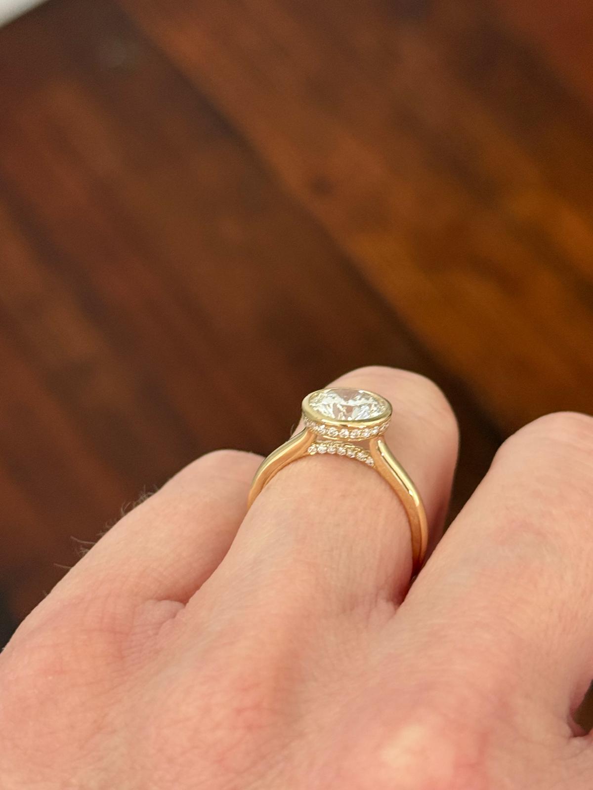 Yellow Gold Oval Lab Diamond Ring