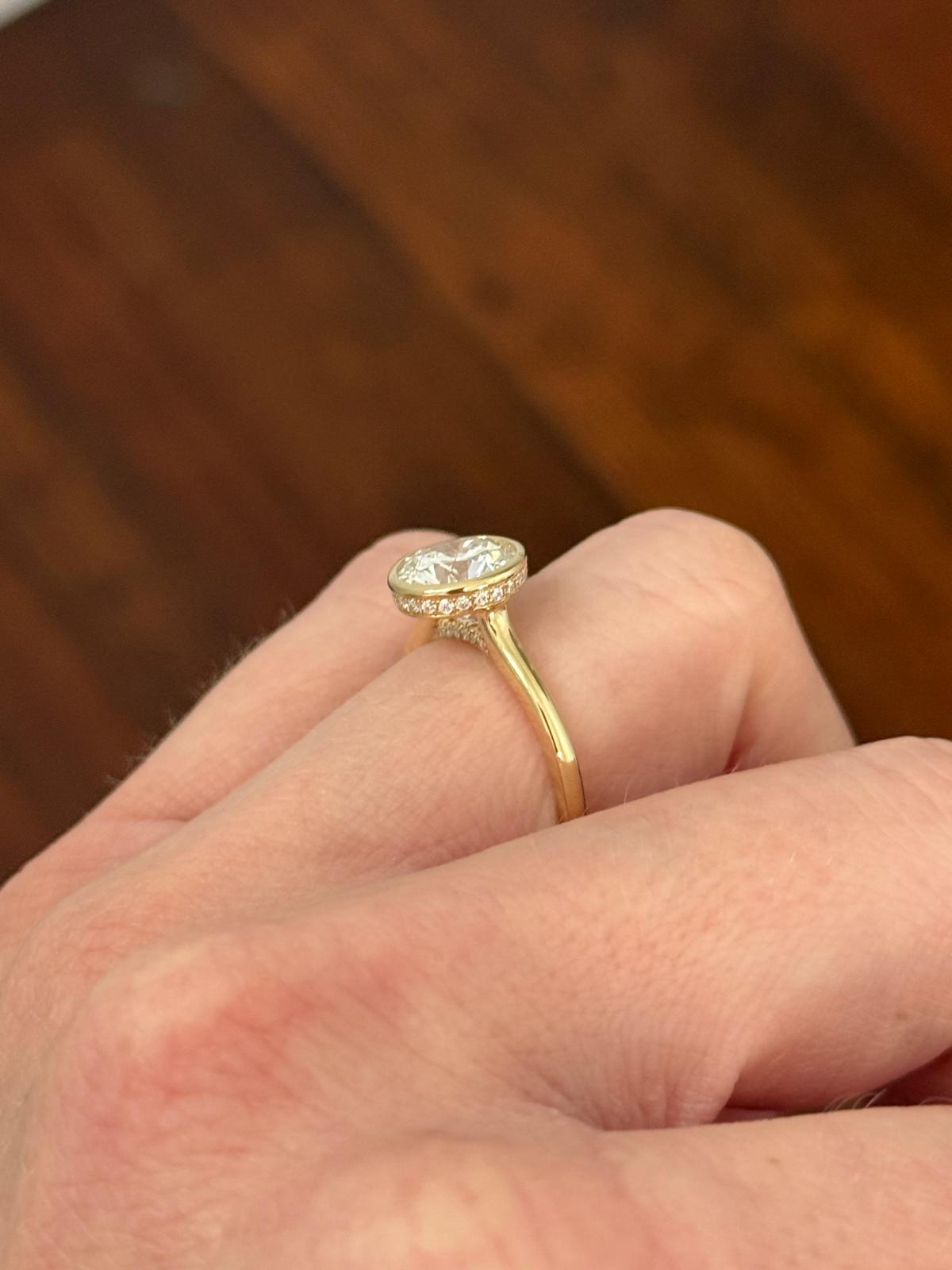 Yellow Gold Oval Lab Diamond Ring