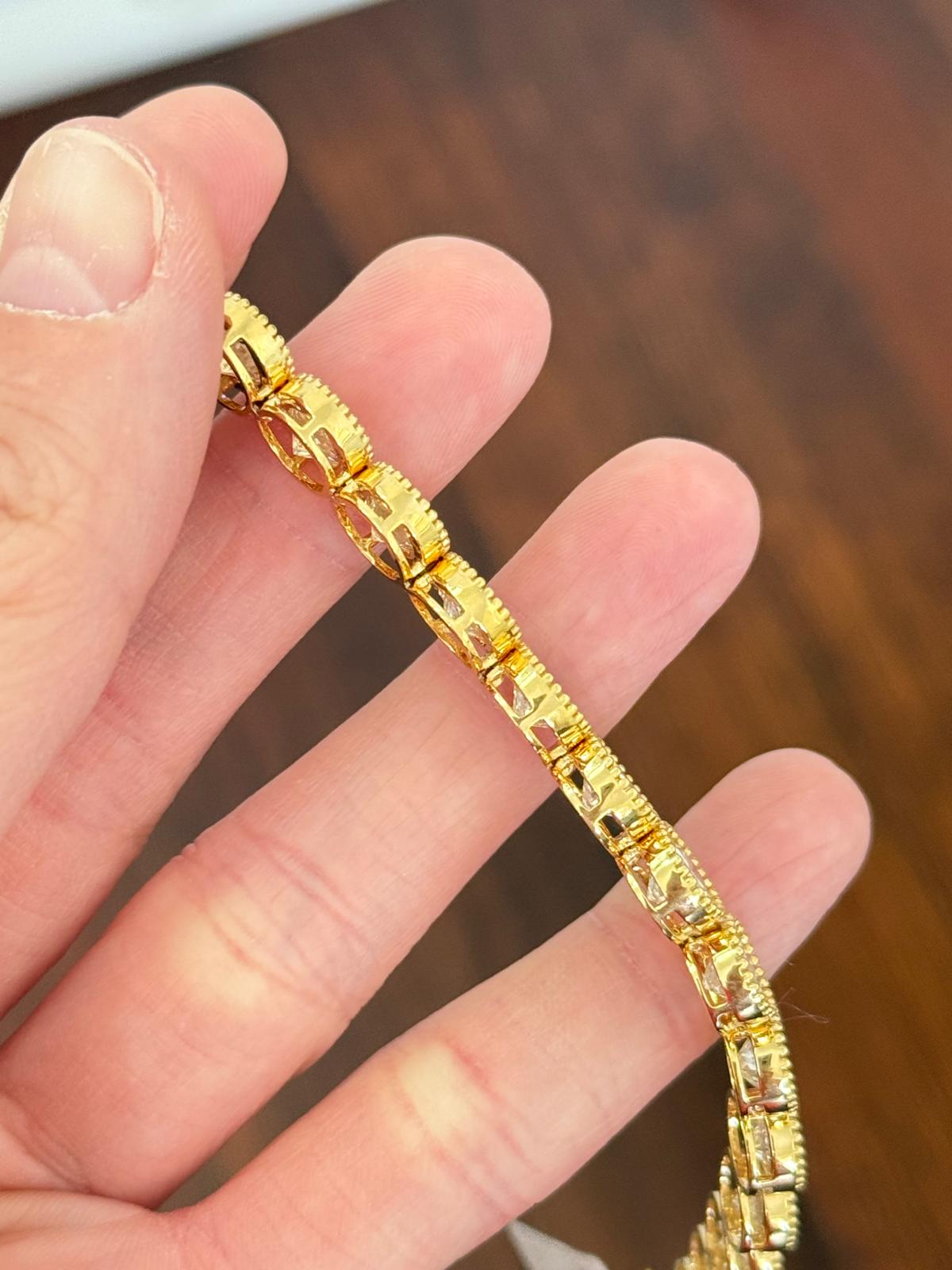 Yellow Gold 25.56ct Lab Diamond Bracelet