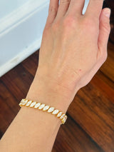 Yellow Gold 19.9ct Marquise Lab Diamond  7" Bracelet