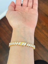 Yellow Gold 19.9ct Marquise Lab Diamond  7" Bracelet