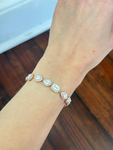 Rose Gold Multi Shaped Lab Diamond 7.2" Bracelet
