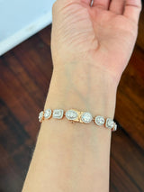Rose Gold Multi Shaped Lab Diamond 7.2" Bracelet
