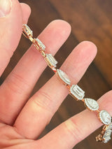 Rose Gold Multi Shaped Lab Diamond 7.2" Bracelet