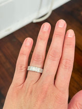 White Gold 6.71ct Emerald Cut Lab Diamond Eternity Band