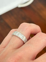 White Gold 6.71ct Emerald Cut Lab Diamond Eternity Band