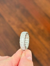 White Gold 6.71ct Emerald Cut Lab Diamond Eternity Band