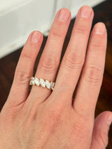 Yellow Gold 6.84ct Marquise Lab Diamond Eternity Band