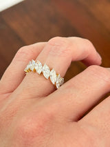Yellow Gold 6.84ct Marquise Lab Diamond Eternity Band