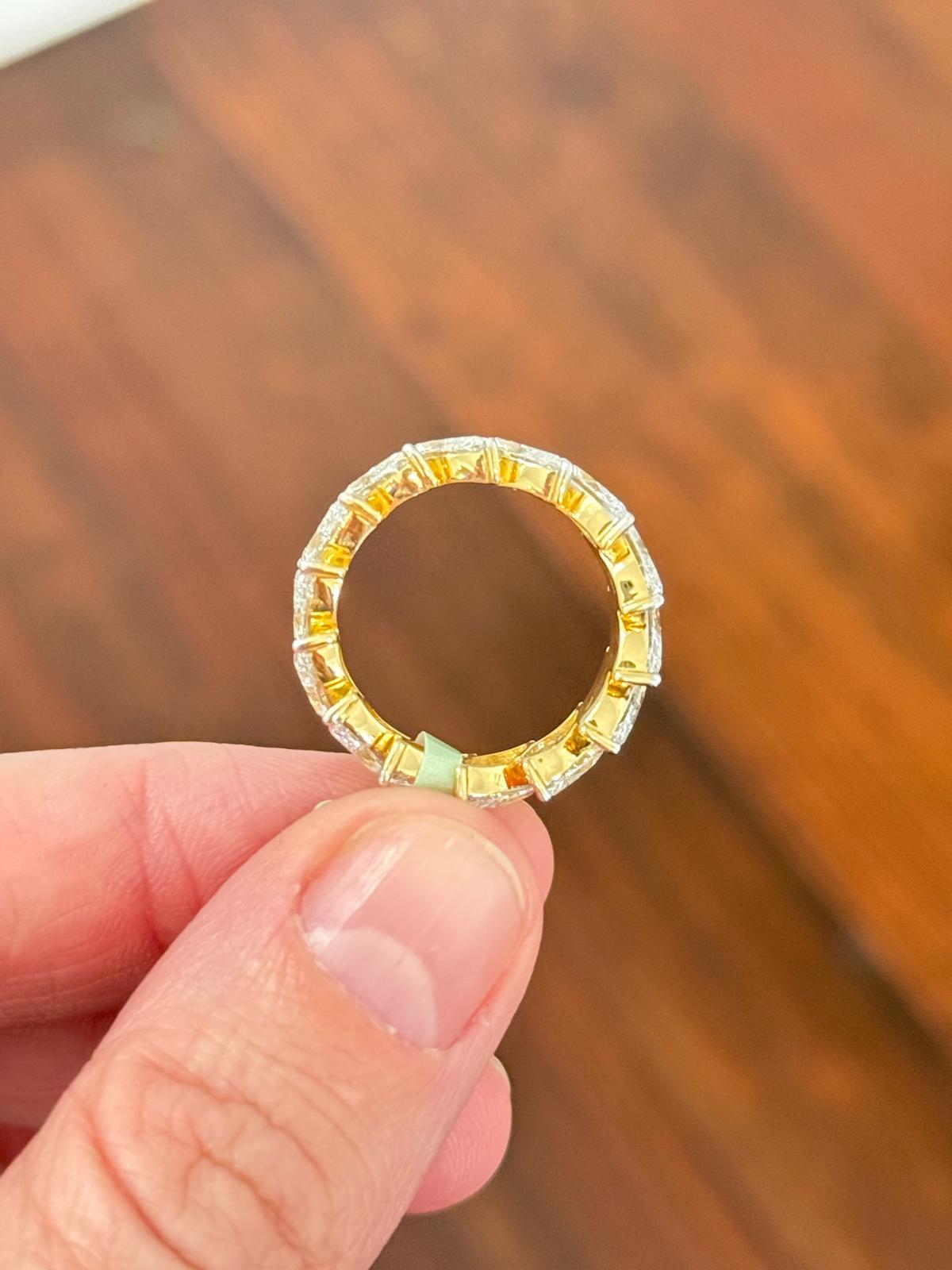 Yellow Gold 6.84ct Marquise Lab Diamond Eternity Band