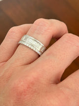 White Gold 4.45ct Baguette & Round Lab Diamond Eternity Band