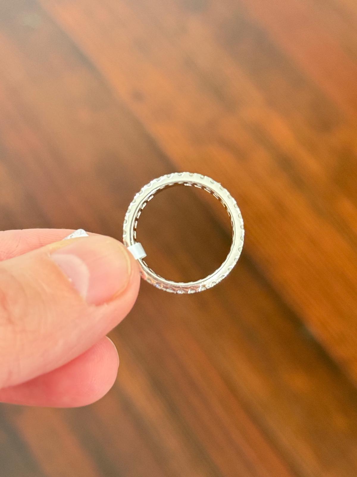 White Gold 4.45ct Baguette & Round Lab Diamond Eternity Band