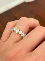 Yellow Gold 5.05ct Pear Shape Lab Diamond Eternity Band