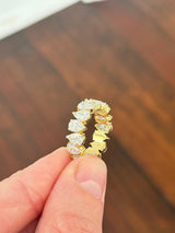 Yellow Gold 5.05ct Pear Shape Lab Diamond Eternity Band