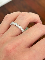 White Gold 1.94ct Marquise Lab Diamond Eternity Band