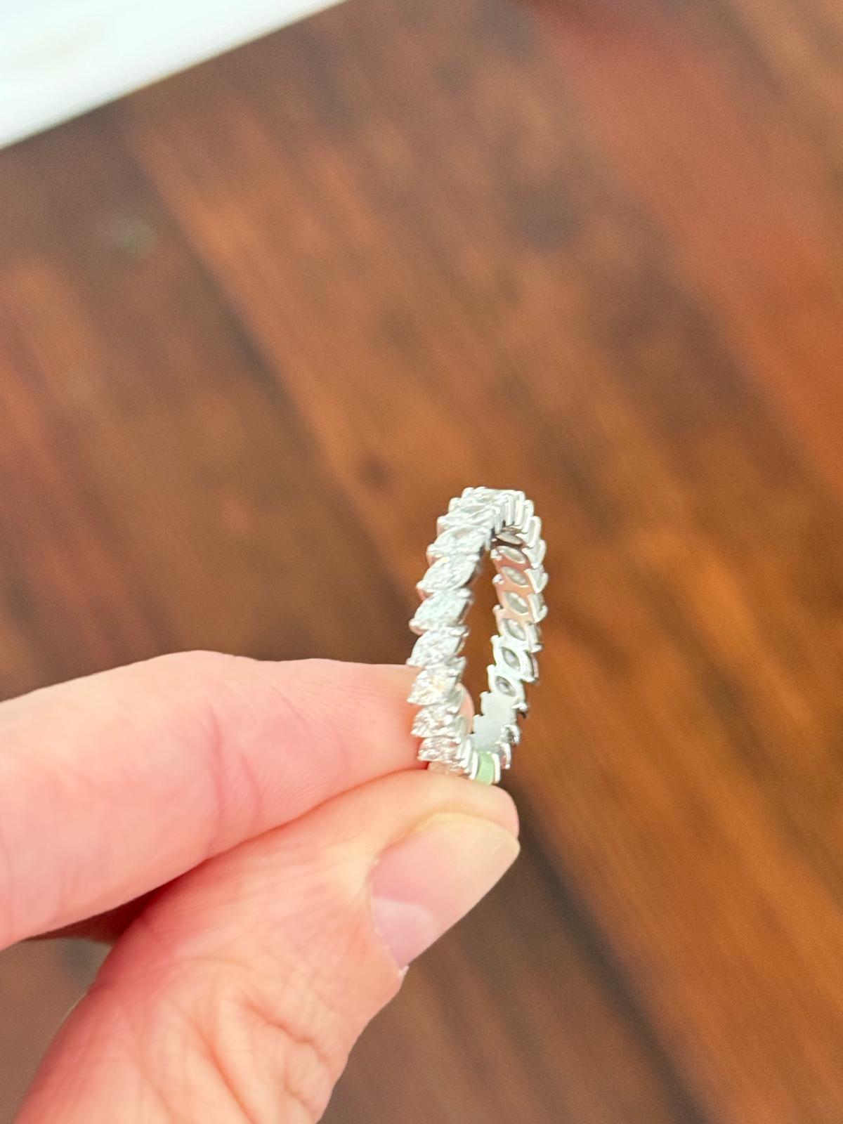 White Gold 1.94ct Marquise Lab Diamond Eternity Band