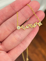 Yellow Gold Multi Shaped Lab Diamond Necklace