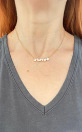 Yellow Gold Multi Shaped Lab Diamond Necklace