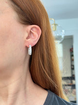 22.5mm White Gold 4.74ct Emerald cut & Round Lab Diamond Hoop Earrings