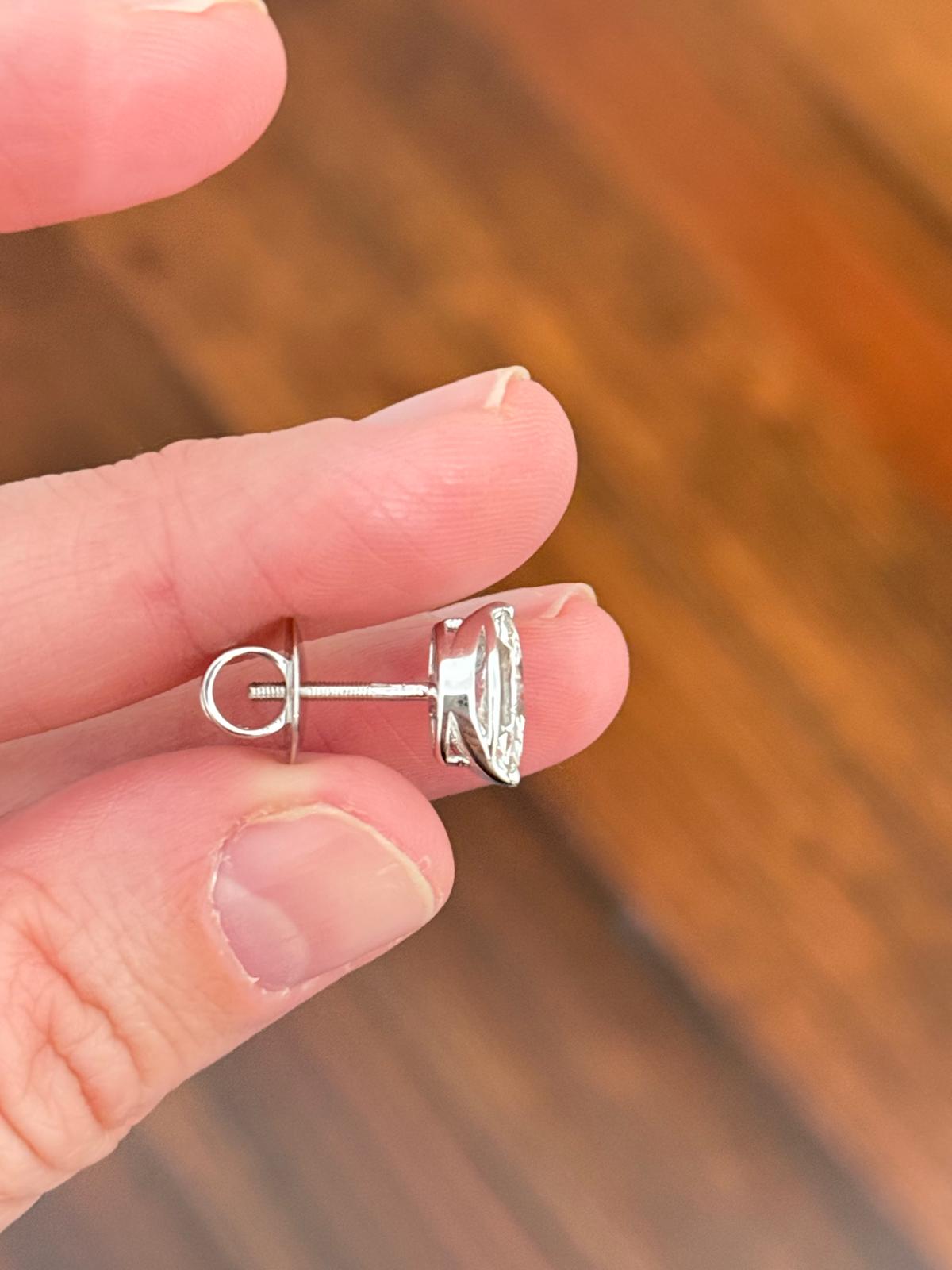 White Gold 3.04ct Marquise Lab Diamond Studs