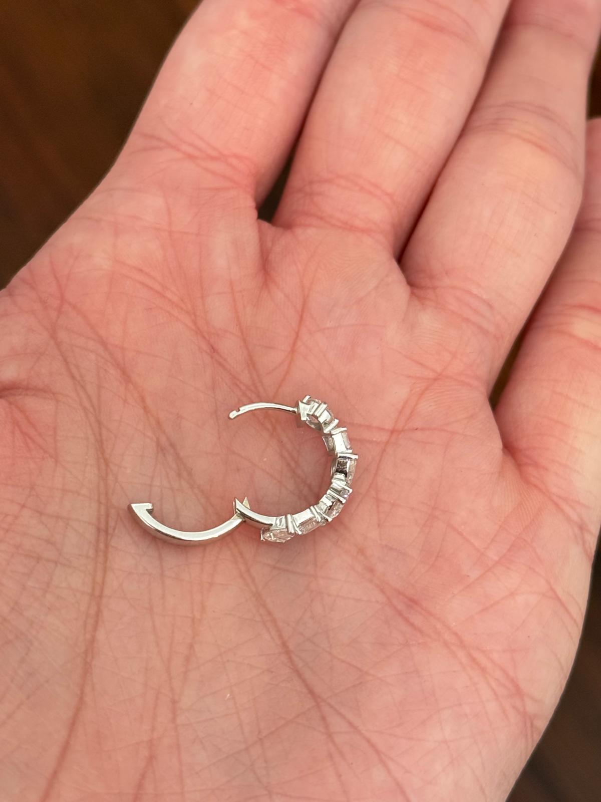 White Gold Multi Shape Lab Diamond Hoops