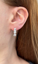 White Gold Multi Shape Lab Diamond Hoops