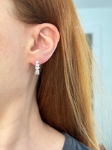 White Gold Multi Shape Lab Diamond Hoops